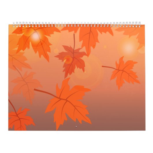 Autumn design with maple leaves and bokeh effect kalender (Hoes)