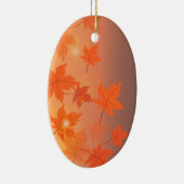 Autumn design with maple leaves and bokeh effect keramisch ornament (Rechts)