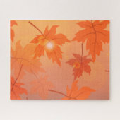 Autumn design with maple leaves and bokeh effect legpuzzel (Horizontaal)