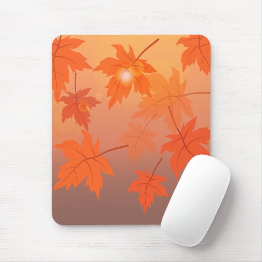 Autumn design with maple leaves and bokeh effect muismat (Met muis)
