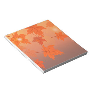 Autumn design with maple leaves and bokeh effect notitieblok