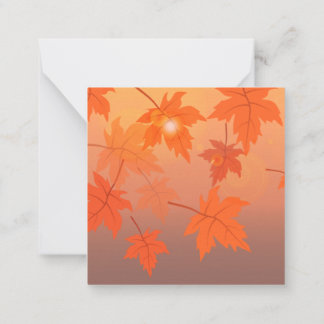 Autumn design with maple leaves and bokeh effect notitiekaartje