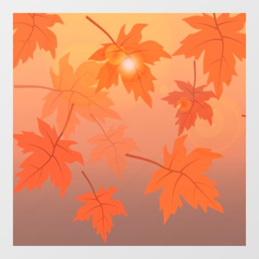 Autumn design with maple leaves and bokeh effect raamsticker (Vel)