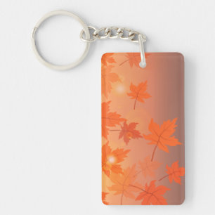 Autumn design with maple leaves and bokeh effect sleutelhanger
