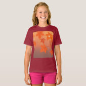 Autumn design with maple leaves and bokeh effect t-shirt (Voorkant volledig)