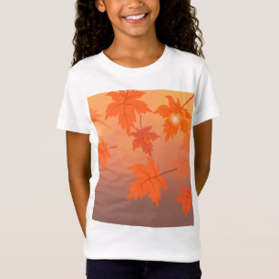 Autumn design with maple leaves and bokeh effect t-shirt