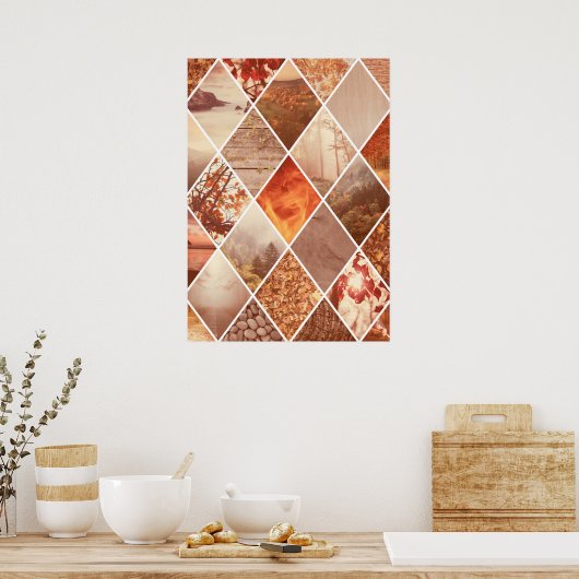Autumn Diamond Pattern Poster (Keuken)