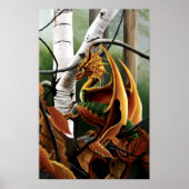 Autumn Dragon Sinaasappel Green Fantasy Poster (Voorkant)