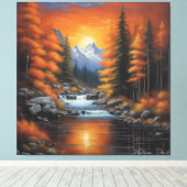 Autumn Dusk 01 Canvas Afdruk (Insitu (Houten vloer))