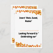 Autumn Embrace Sinaasappel & Tan Leaf Design Save The Date (Voorkant / Achterkant)