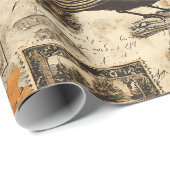  Autumn Ephemera Collage | Rustic Birds Cadeaupapier (Rol Hoek)