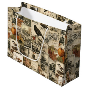 Autumn Ephemera Collage Rustieke vogels (2) Groot Cadeauzakje