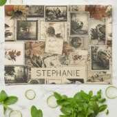  Autumn Ephemera Collage | Rustieke vogels (2) Theedoek (Gevouwen)