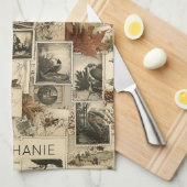  Autumn Ephemera Collage | Rustieke vogels (2) Theedoek (Quarter Fold)