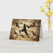 Autumn Equinox Mabon Sabbat Ravens Kaart (Gele Bloem)