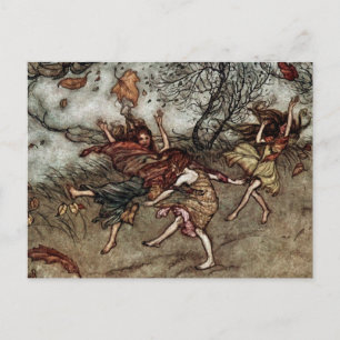 "Autumn Fairies" van Arthur Rackham Briefkaart