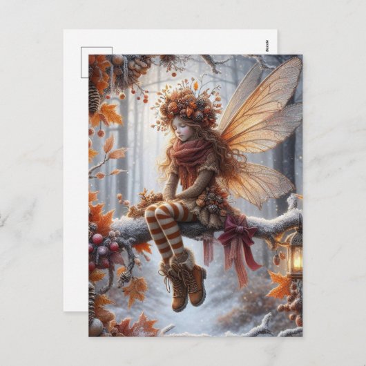 Autumn Fairy, Fall Greeting, Feestdagenkaart (Voorkant / Achterkant)