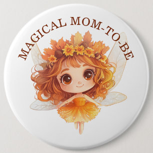 Autumn Fairy Woodland Baby shower Ronde Button 6,0 Cm