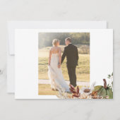 Autumn fall botanical rustic photo wedding bedankkaart (Achterkant)