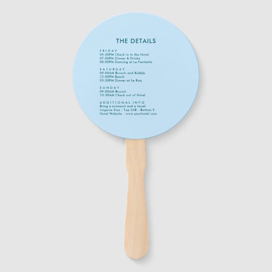 Autumn - Fall Coastal Chic Beach Club Itinerary Handwaaier (Achterkant)