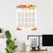 Autumn Fall Harvest 15 Tables Seating Chart Poster (Thuiskantoor)