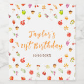 Autumn Fall Harvest Birthday Party Wijn Etiket (Enkel label)