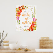 Autumn Fall Harvest Birthday Welcome Poster (Keuken)