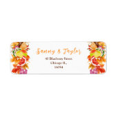 Autumn Fall Harvest Wedding Etiket (Voorkant)