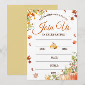 Autumn Fall Invitation with Pumpkins (Devant / Derrière)
