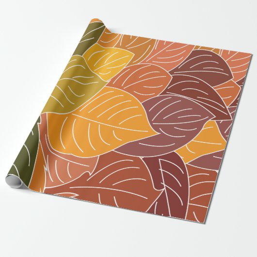 Autumn Fall Leaves Cadeaupapier (Uitgerold)