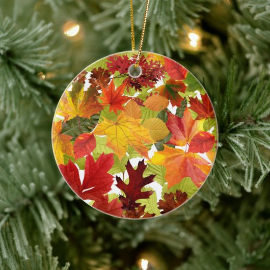 Autumn Fall Leaves Keramisch Ornament (Boom)