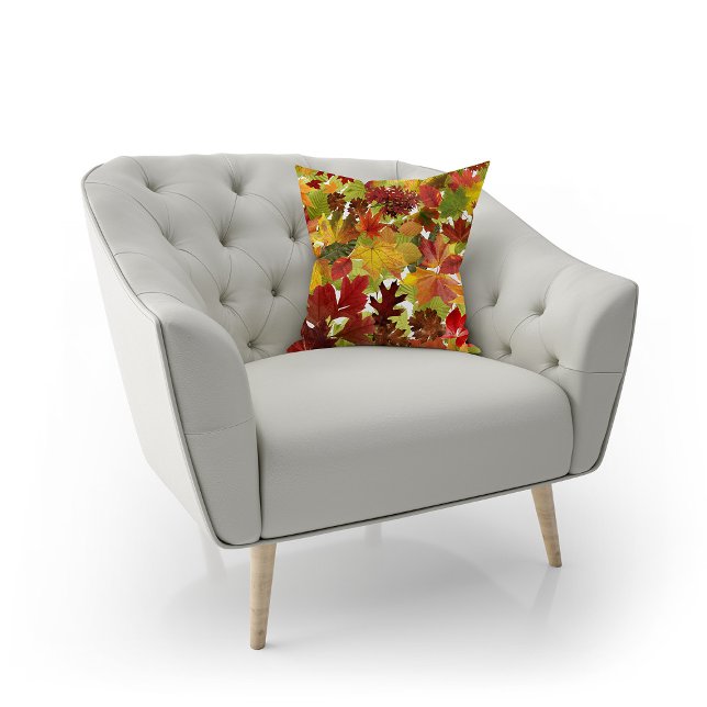 Autumn Fall Leaves Kussen (Autumn Fall Leaves Throw Pillow by Looly Elzayat
)