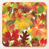 Autumn Fall Leaves Vierkante Kartonnen Onderzetter (Voorkant)