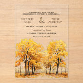 Autumn Fall Oak Trees Forest Wedding Acryl Uitnodigingen (Voorkant)