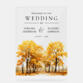 Autumn Fall Oak Trees Forest Wedding Welcome (Recto)