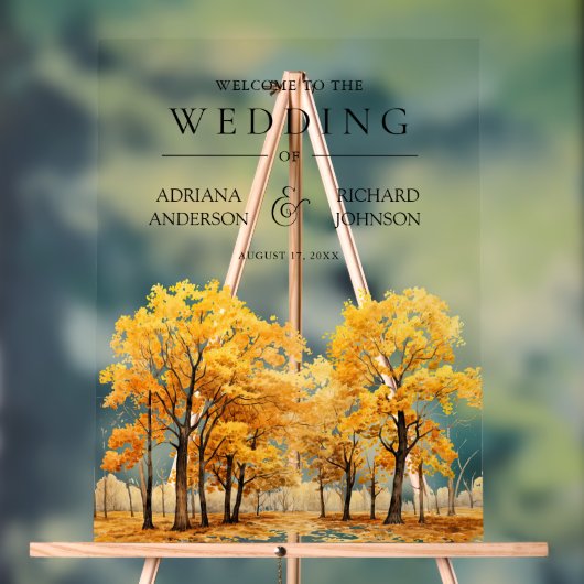 Autumn Fall Oak Trees Forest Wedding Welcome (Neutre)