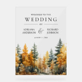 Autumn Fall Pine Trees Wedding Welcome (Recto)