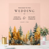 Autumn Fall Pine Trees Wedding Welcome (Mariage)