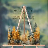 Autumn Fall Pine Trees Wedding Welcome Acryl Bord (Neutraal)