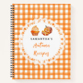 Autumn Fall Recipes Orange Gingham Notitieboek (Voorkant)