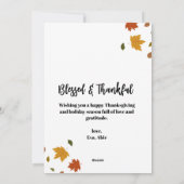 Autumn Fall Tree Happy Thanksgiving Blessed Feestdagenkaart (Achterkant)