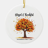 Autumn Fall Tree Happy Thanksgiving Blessed Keramisch Ornament (Voorkant)