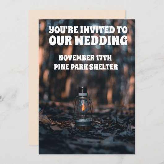 AUTUMN FALL WEDDING LANTERN CUSTOM INVITATIONS KAART (Voorkant / Achterkant)