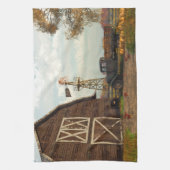 Autumn Farm Scene Cuisine Serviette (Vertical)