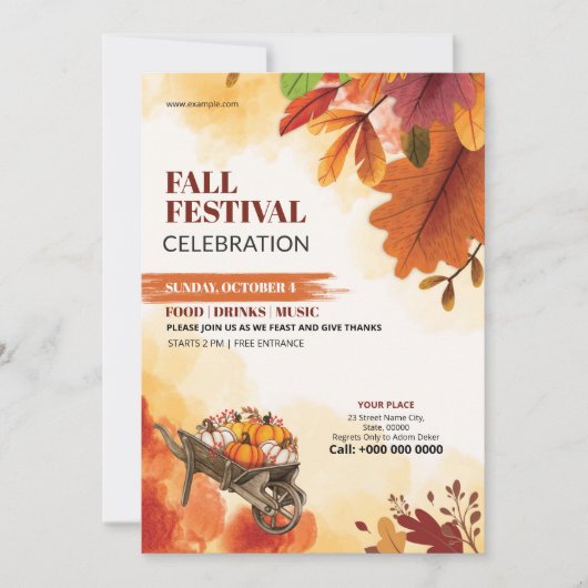 Autumn Festival Flyer Sjabloon Kaart (Voorkant)