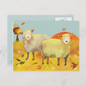 Autumn Field Sheep Briefkaart (Voorkant / Achterkant)