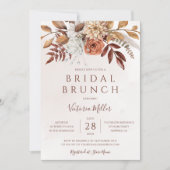 Autumn Floral Boho Herfst Foliage Bridal Brunch Kaart (Voorkant)