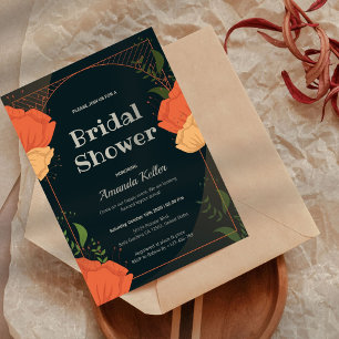 Autumn Floral Bridal Shower Kaart