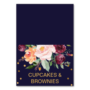 Autumn Floral Buffet Food Labels Kaart