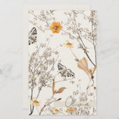 Autumn Floral Butterfly Paper Sheet (Voorkant / Achterkant)
